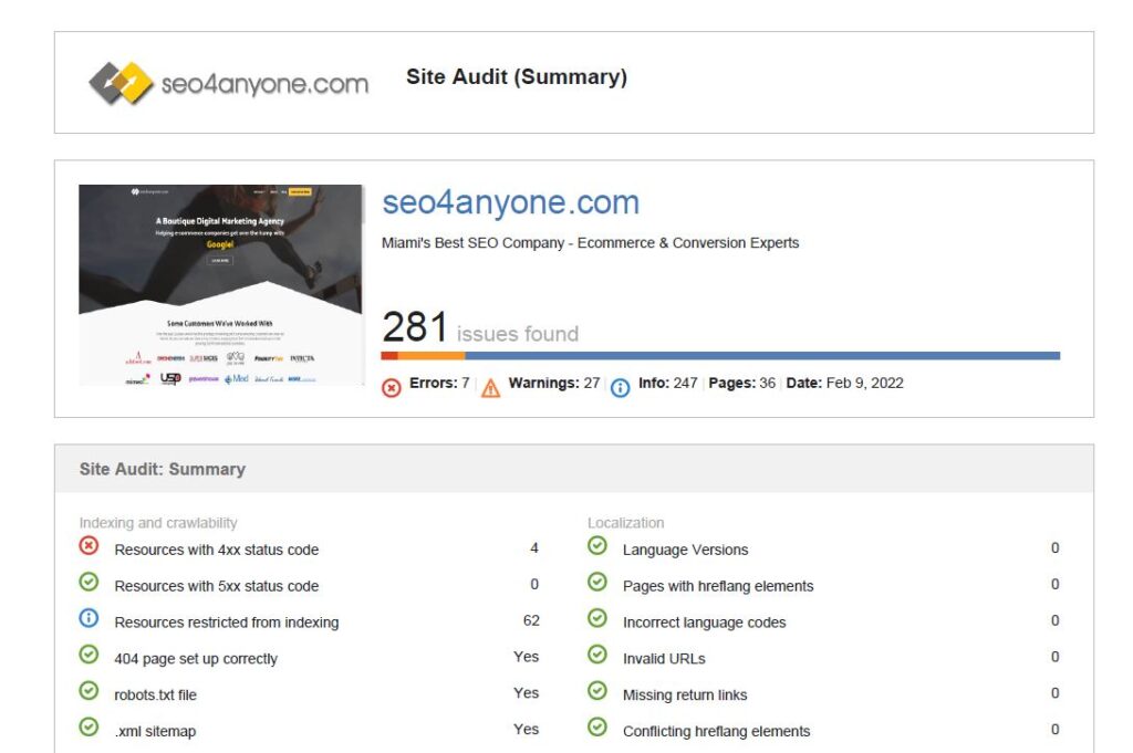 automated website audit